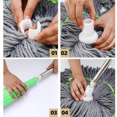 Serpillère microfibre assemblage avec main