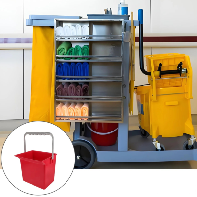 Seau d eau sur chariot